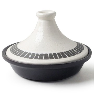 [豐名日本餐具] 七號黑鍋 白蓋棕十草 / C07PT0-33