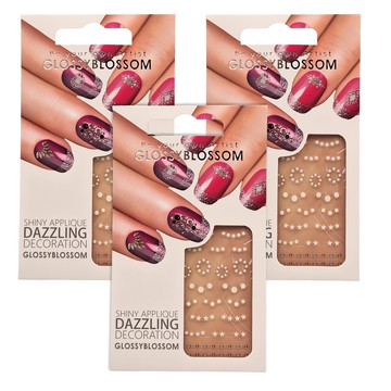 GLOSSYBLOSSOM 3D眩眼美甲貼套裝 閃亮貼花裝飾  菱形  1組