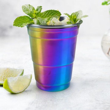 一起暢飲吧【Fred & Friends】 The Copper Party Cup 美國經典不鏽鋼環保派對杯 - 彩虹色 環保 重複使用 飲品 露營 野餐