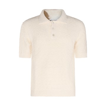 Maison Margiela - Cream Cotton Blend Polo Shirt