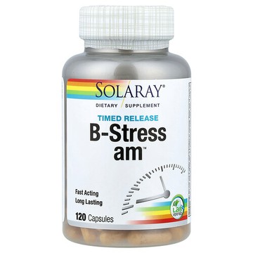 Solaray, 上午抗壓緩釋 B 族維生素膠囊™，120 粒膠囊