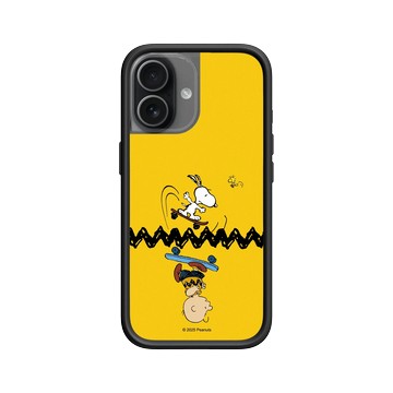 iPhone 17 Mod NX -邊框背蓋組合 (相機按鈕) 黑 - 史努比 Snoopy - 一起玩滑板吧！
