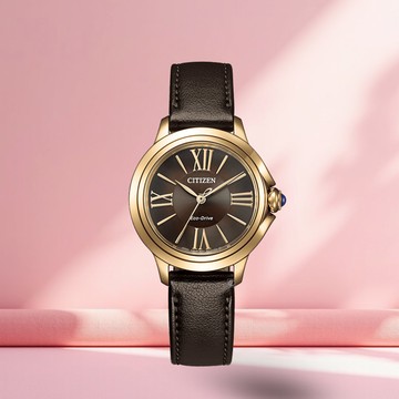 CITIZEN 星辰錶 L系列 柔粉之韻 光動能 女錶 手錶-EM1163-09X錶徑30.3mm