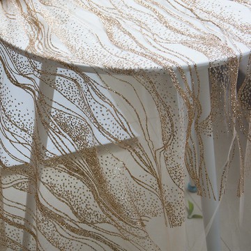 金色網紗亮片波浪紗閃光水波紋紗婚慶鐵藝背景裝飾創意DIY燙金布