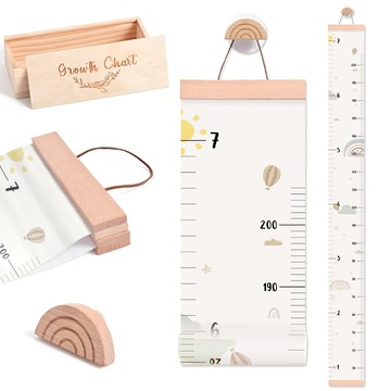 🌈「北歐風兒童玩具」寶寶生長周期記錄尺掛墻式墻貼測量尺子家居裝飾身高掛尺
