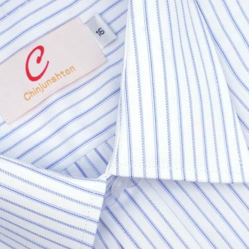 【CHINJUN】男士商務襯衫 抗皺加強 長袖 短袖 白色藍條紋 89022 s89022 台灣現貨 男襯衫 商務 口袋