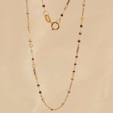 18K金算盤、漣漪和金色短線項鏈18K Gold The Abacus, Ripples an