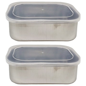 SHIMOMURA 下村 燕三條 方形保鮮盒 日本製 18-8不鏽鋼  1組  15.3 x 11 x 5.2cm