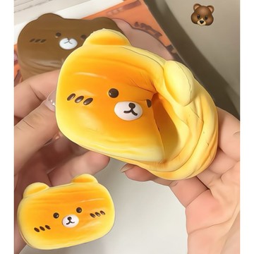 小熊半熟芝士慢回彈🫶🏻油潤濕軟嫩 一按一個坑 squishy 軟軟 崽崽家慢回彈