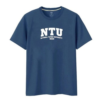 【臺灣大學/臺大】NTU100th 經典款純棉短T_霧霾藍