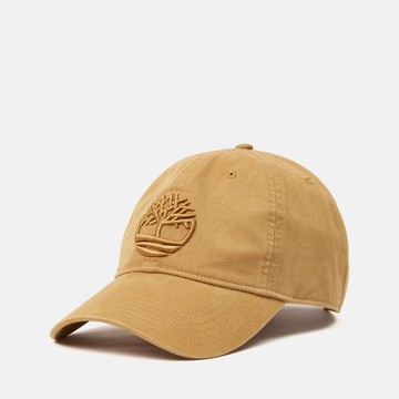 Timberland 中性小麥色刺繡LOGO棒球帽｜A66BA231