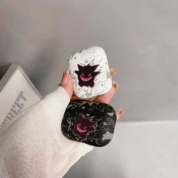 適用AirPods pro防摔黑白耿鬼白色耿鬼潮酷水貼耳機殼