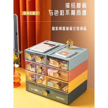 桌面收納盒文具書桌置物架辦公室抽屜式床頭化妝品柜宿舍好物透明