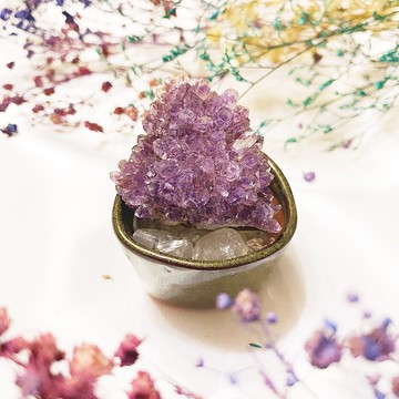 【晶礦盆栽】守護石 天然礦石 紀念禮物 客製化禮物 晶礦