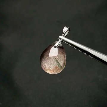 彩幽靈 | 粉幽靈 淺山綠水 協助整合 招財能量 天然水晶項鍊 S25AR02-012