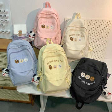 天藍小舖-三個刺繡狗狗大容量後背包-共4色-$490【A12122308】