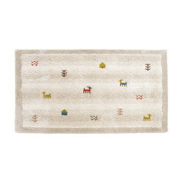 【日本OKA】日製游牧民族風威爾頓編織玄關地墊-60x110cm-沙棕