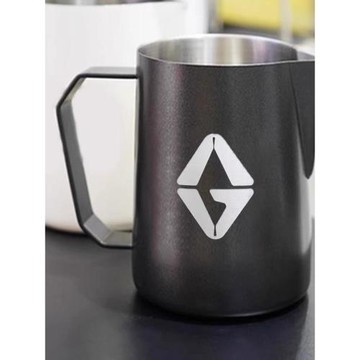 AG 304斜口尖嘴不銹鋼拉花缸咖啡拉花杯600ML打奶泡壓紋奶沫器具