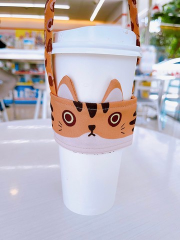 豹貓 台灣黑熊 造型飲料杯套 雙面飲料提袋