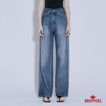 BRAPPERS 女款 Boy friend系列-高腰微彈寬褲-深藍