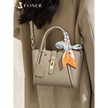 金狐貍手拎小托特包真皮女包菜籃子手提包媽媽款秋冬水桶包斜挎包