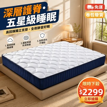 【底價清倉】 25CM厚床墊 卷包床墊 獨立筒床墊【五星飯店躺感】 單人床墊/雙人床墊/加大捲包床墊 輕易搬運 690