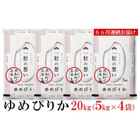 ふるさと納税 令和5年産 定期便 6ヵ月連続お届け ゆめぴりか 20kg 精米 北海道 共和町 北海道共和町