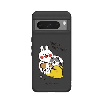 Pixel 8 Pro SolidSuit 黑 - 懶散兔與啾先生 Lazy Rabbit and Mr.Chu - Happy pet Happy life