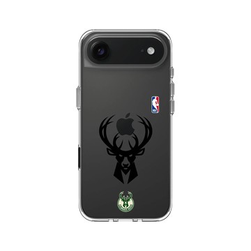 iPhone Air Clear Case（相機按鈕） 透明 - NBA - B&W-密爾瓦基公鹿 Milwaukee Bucks B&W
