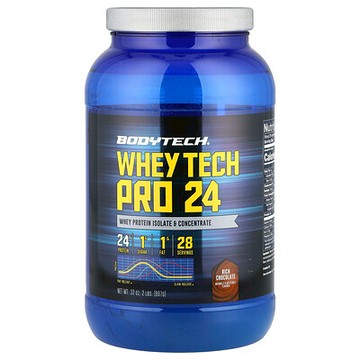 BodyTech, Whey Tech Pro 24，濃郁巧克力味，2 磅（907 克）