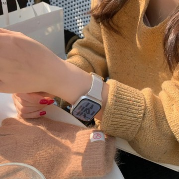 【下殺免運】氣質款 適用 APPLE WATCH荔枝紋小蠻腰皮革磁吸錶帶8 7 6代 SE 44 45 40 41mm