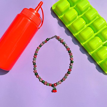 項鍊 櫻桃炸彈 • 手工項鍊 紅色多色 Millefiori 珠飾