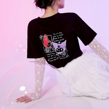 OB嚴選-酷洛米美樂蒂．純棉手繪感印花短袖上衣《IO0005-》