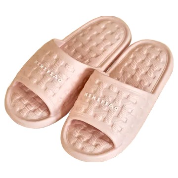 沐慕家居 編織格紋室內拖鞋 防滑靜音EVA材質  40~41  嫩粉色