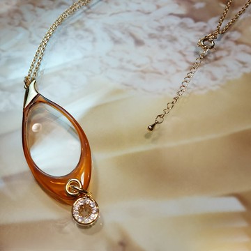 日本進口【IKEDA】池田 水滴型項鍊放大鏡 圓圈 331-GOR【V1MF0107ORG0000】