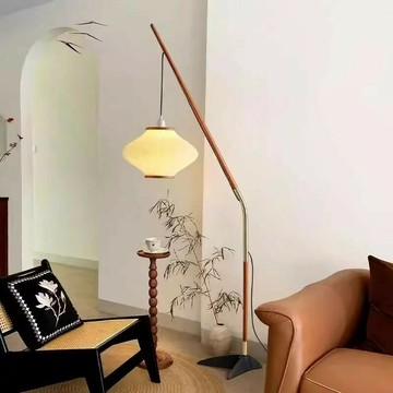 燈具 落地燈 立燈 檯燈 立式燈 落地燈法式復古侘寂風客廳沙發旁釣魚燈中古設計師茶室燈具