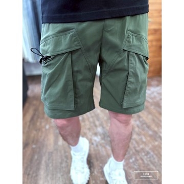 E7th.抽繩多口袋工裝短褲(E7JZ880042303)  素色短褲 男生棉褲  工裝 黑色短褲 棉質 五分褲