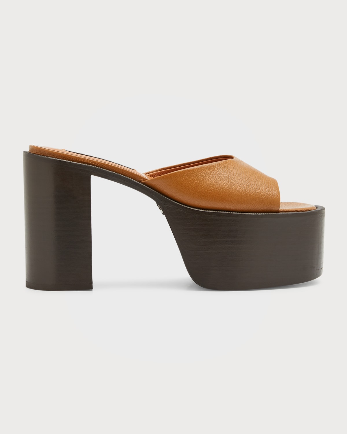 High Raid Leather Platform Mules