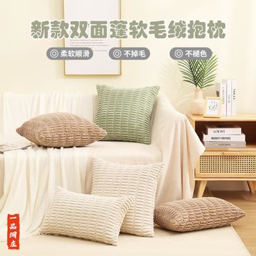 輕奢玉米絨毛絨抱枕套不含芯客廳沙發靠枕辦公室靠背腰枕床頭靠墊