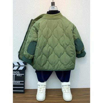 男童夾棉外套2025新款兒童秋冬季衣服潮小男孩冬裝加厚棒球服上衣