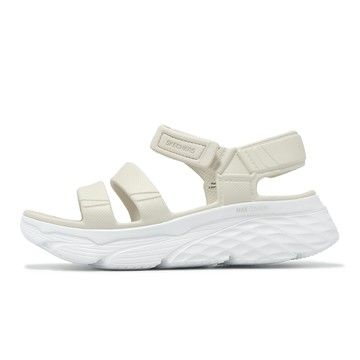 Skechers 涼鞋 Max Cushioning-Aura 女鞋 米白 白 厚底 雙密度 緩衝 防水 涼拖鞋 111126NAT