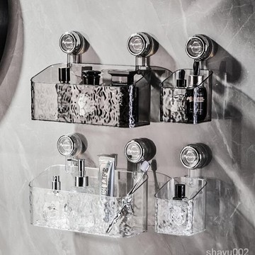 【店長推薦】輕奢螺紋衛生間浴室吸盤置物架免打孔壁掛洗漱臺多功