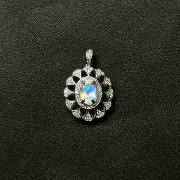 月光石項鍊 | 月光石 藍月光 鑽切 平靜情緒 寶石項鍊 925純銀 S25AU09-010