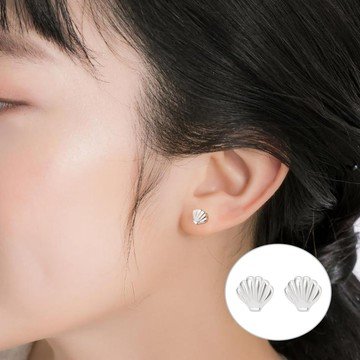 【A&R】韓版s999純銀一貝子螺絲款耳環