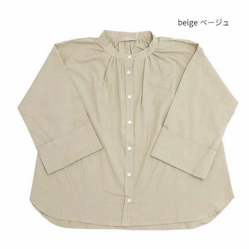 nous rendent heureux ヌーランドオロー 袖口Wギャザー9分袖ブラウス 821044 nous rendent heureux ヌーランドオロー】バンドカラー 袖口