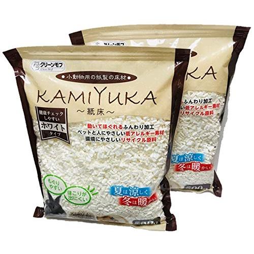 クリーンモフ 小動物用 床材 KAMIYUKA 紙床 ホワイト 500g × 2個