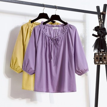 品牌折扣店商場專柜撤柜女裝尾貨清倉夏季遮肚復古寬松百搭襯衫女