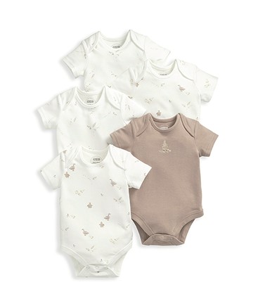 小野鴨踏青-短袖包屁衣5件組0-3m