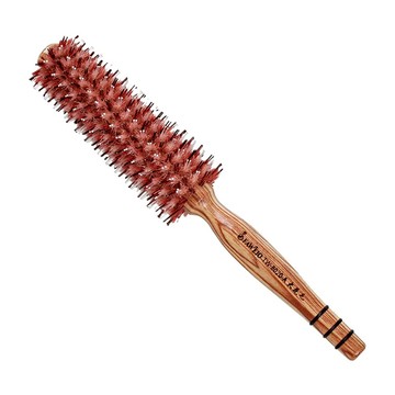 FAWEIO 髮葳鵝 紅白大花毛鬃毛圓梳 TW-8020-A 中 毛鬃按摩頭皮 蓬鬆髮根 時尚美觀  1支  紅棕色