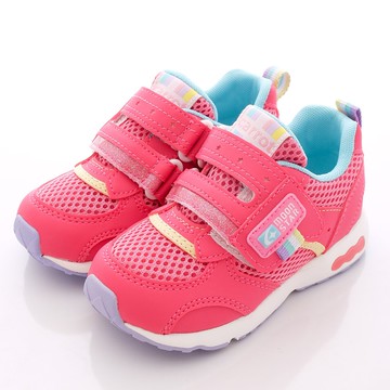 日本月星Moonstar機能童鞋 Carrot系列 3E寬楦速乾款 21464桃紅(中小童段)